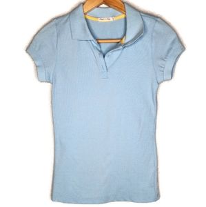 Heart and Hips Ice Blue Polo Shirt Size S